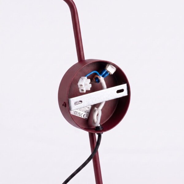 Wandleuchte mit Schalter Stahl Burgund E14 T:61 cm