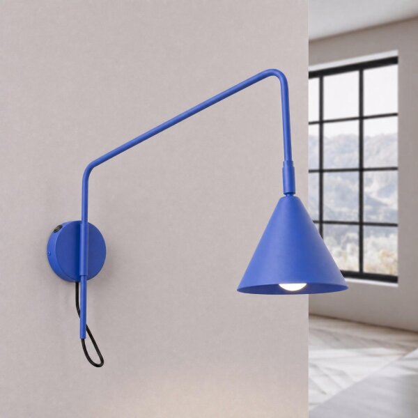 Wandlampe mit Schalter Stahl Ultramarin E14 H:30cm
