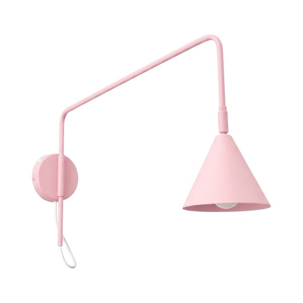 Wandlampe Stahl Rosa Schalter E14 B:14 cm wohnlich