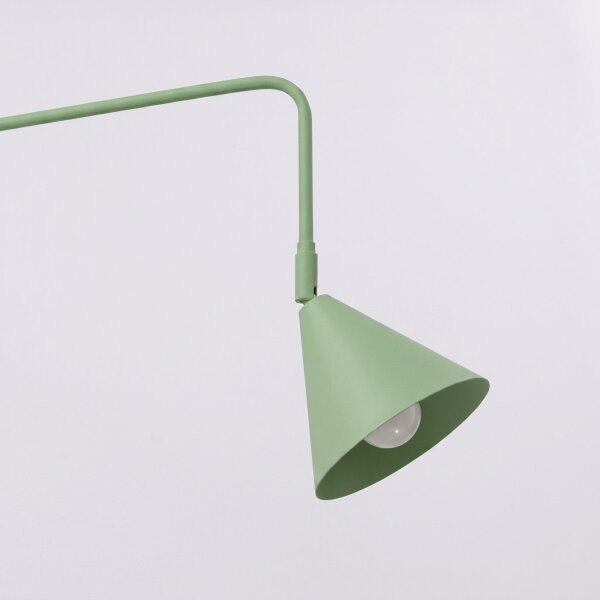 Wandleuchte mit Schalter Stahl Salbei E14 T:61 cm