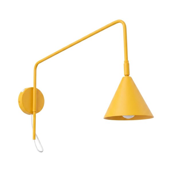 Wandlampe Stahl Gelb Schalter E14 H:30 cm wohnlich
