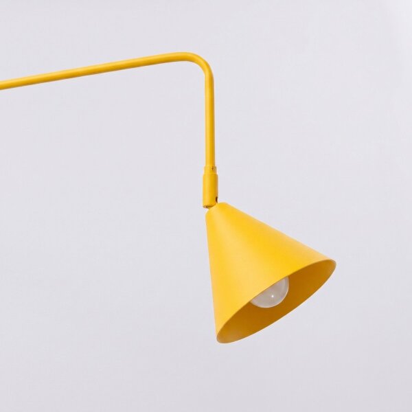 Wandlampe Stahl Gelb Schalter E14 H:30 cm wohnlich