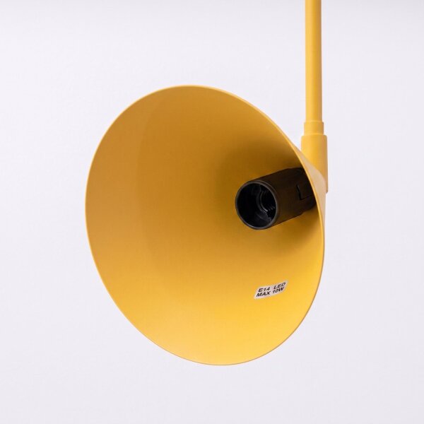 Wandlampe Stahl Gelb Schalter E14 H:30 cm wohnlich