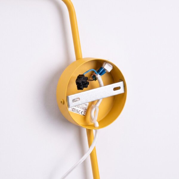 Wandlampe Stahl Gelb Schalter E14 H:30 cm wohnlich