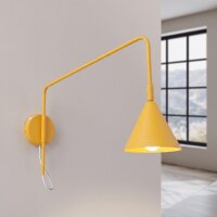 Wandlampe Stahl Gelb Schalter E14 H:30 cm wohnlich
