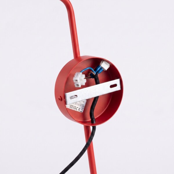 Wandleuchte Stahl Rot Schalter E14 B:14cm wohnlich