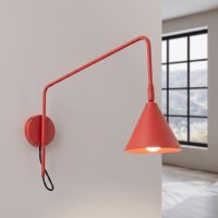 Wandleuchte Stahl Rot Schalter E14 B:14cm wohnlich