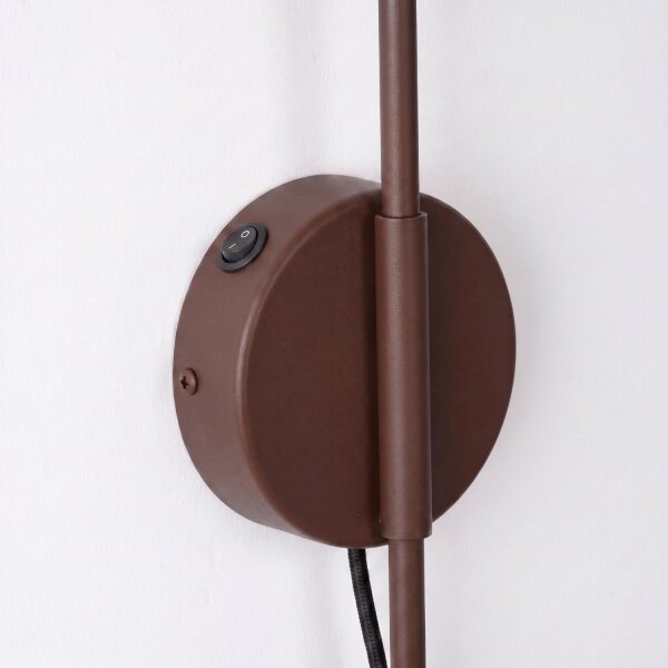 Wandlampe Stahl Braun Schalter E14 T:61cm wohnlich