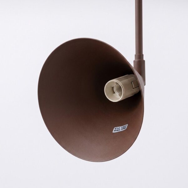 Wandlampe Stahl Braun Schalter E14 T:61cm wohnlich