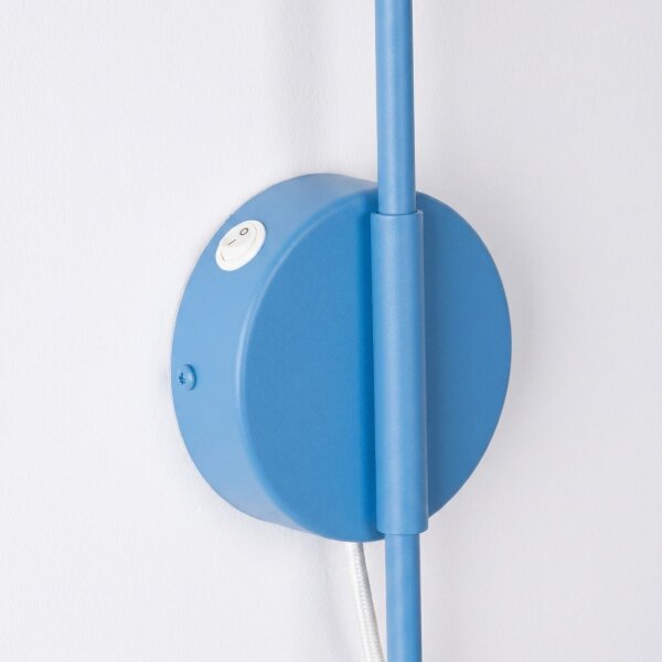 Wandleuchte mit Schalter Stahl Hellblau E14 H:30cm