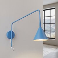 Wandleuchte mit Schalter Stahl Hellblau E14 H:30cm