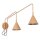 Wandlampe Stahl Gold Schalter 2-flammig E14 B:150cm