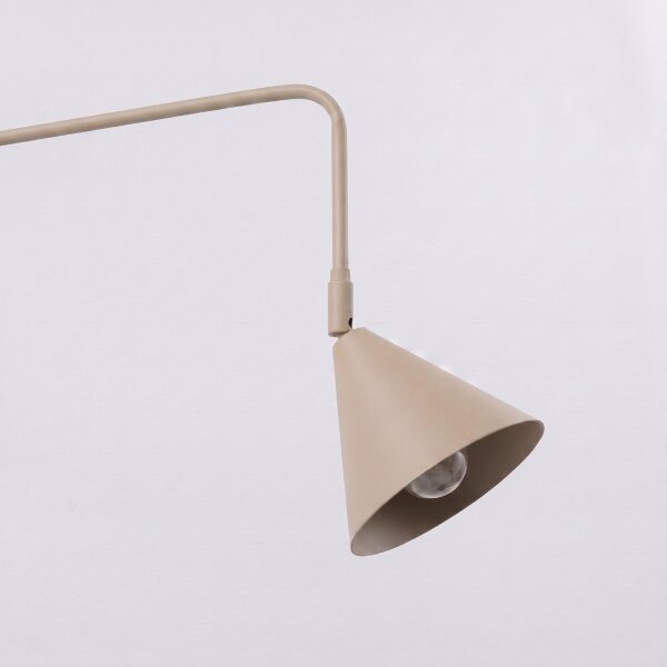 Wandlampe Stahl Taupe Schalter 2-flammig E14 T:80cm