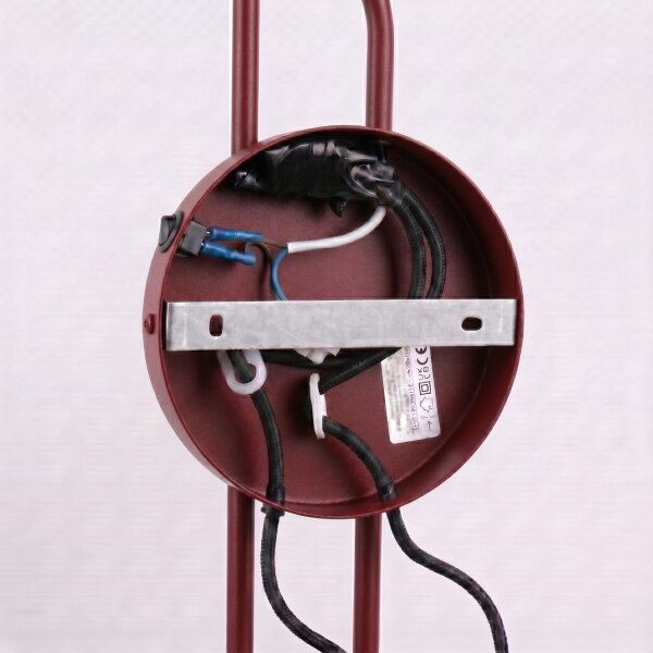 Wandlampe Stahl Burgund Schalter 2-flammig E14 H:30cm