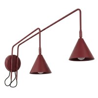 Wandlampe Stahl Burgund Schalter 2-flammig E14 H:30cm