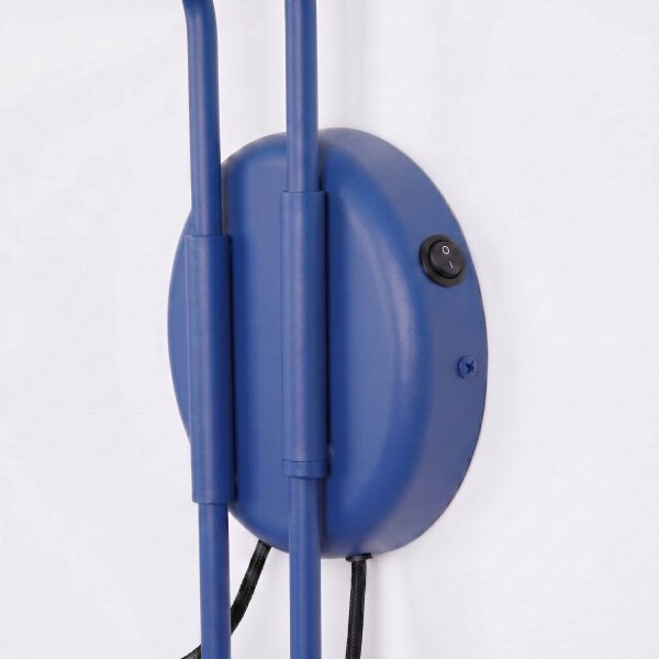 Wandlampe Stahl Ultramarin Schalter 2-flammig E14 150cm