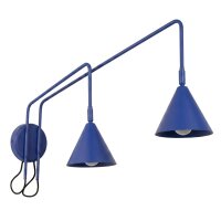 Wandlampe Stahl Ultramarin Schalter 2-flammig E14 150cm