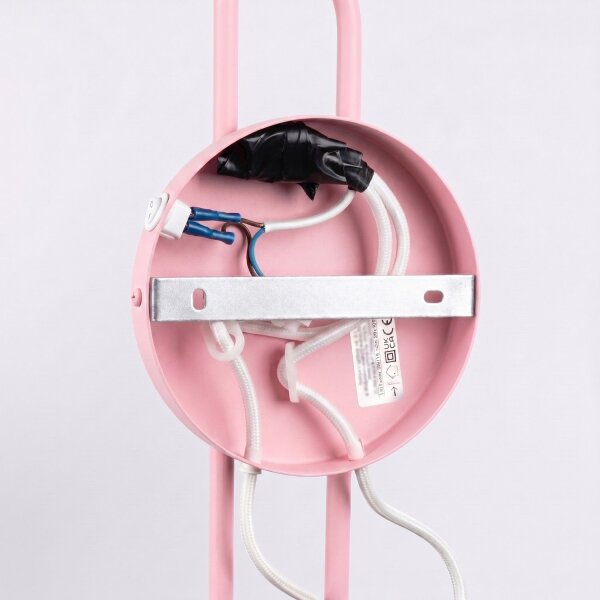Wandlampe Stahl Rosa Schalter 2-flammig E14 T:80cm