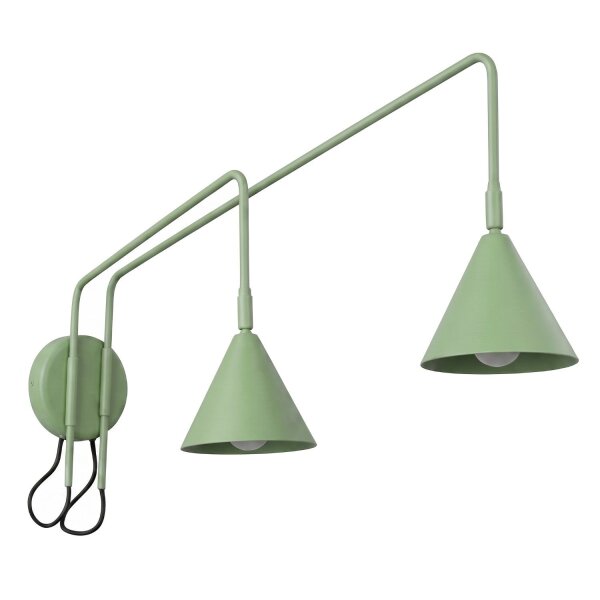 Wandlampe Stahl Salbei Schalter 2-flammig E14 H:30cm