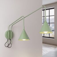Wandlampe Stahl Salbei Schalter 2-flammig E14 H:30cm