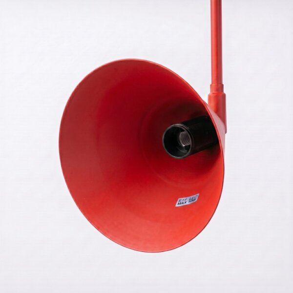 Wandlampe Stahl Rot Schalter 2-flammig E14 T:80 cm