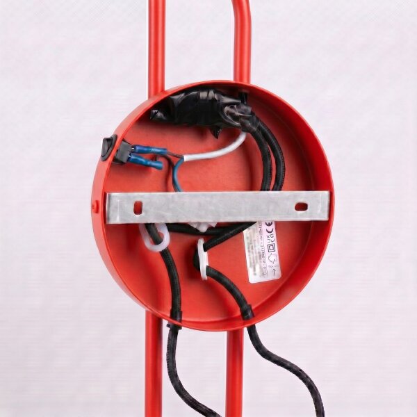 Wandlampe Stahl Rot Schalter 2-flammig E14 T:80 cm