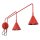Wandlampe Stahl Rot Schalter 2-flammig E14 T:80 cm