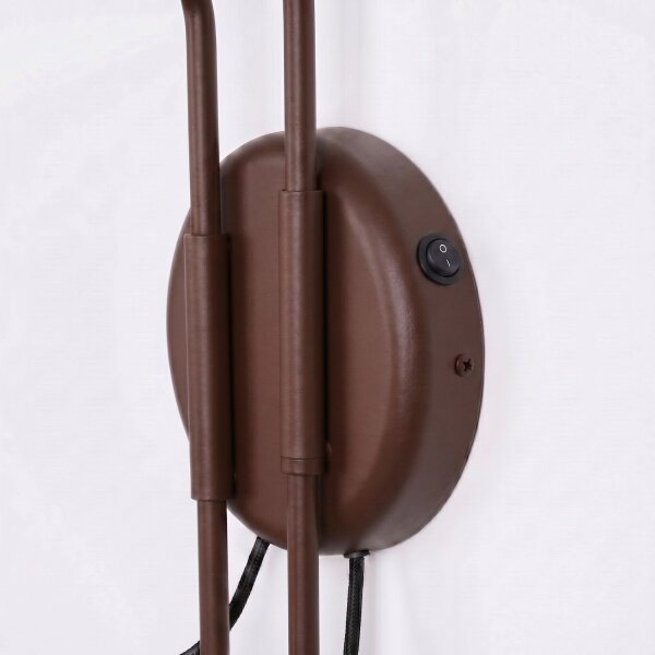 Wandlampe Stahl Braun Schalter 2-flammig E14 H:30cm