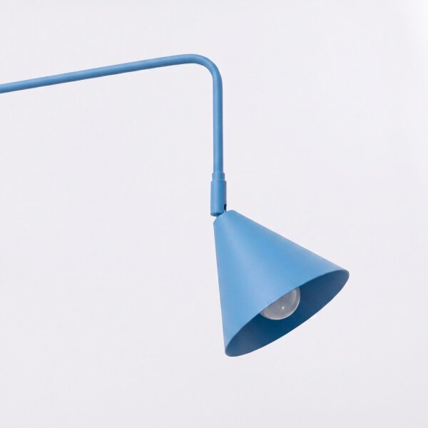 Wandlampe Stahl Hellblau Schalter 2-flammig E14 B:150cm