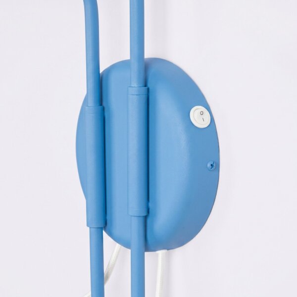 Wandlampe Stahl Hellblau Schalter 2-flammig E14 B:150cm