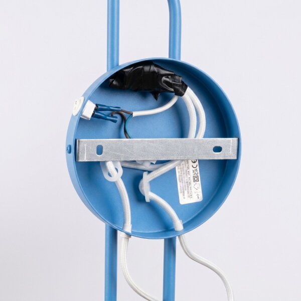 Wandlampe Stahl Hellblau Schalter 2-flammig E14 B:150cm