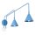 Wandlampe Stahl Hellblau Schalter 2-flammig E14 B:150cm