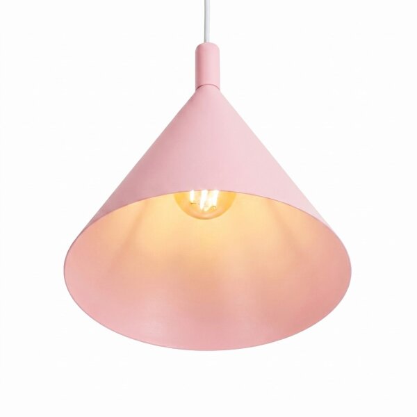Pendelleuchte Stahl Rosa E27 Ø24,5cm wohnlich rund