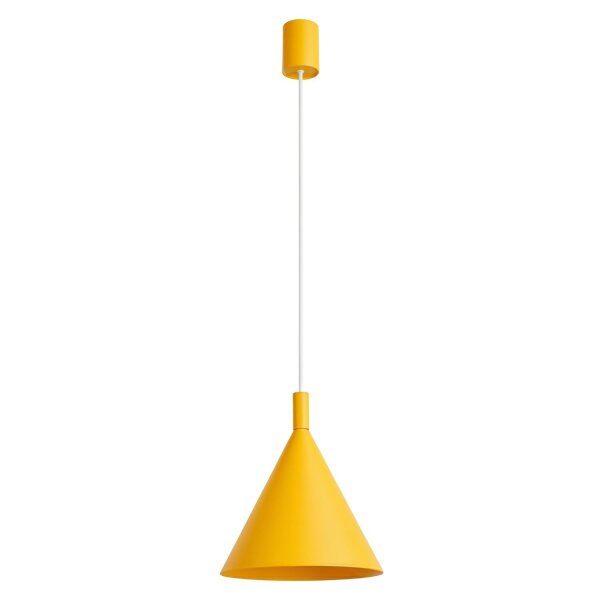 Pendelleuchte Stahl Gelb Modern E27 Ø24,5 cm rund