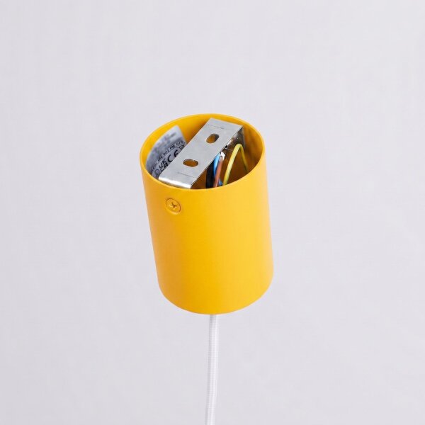Pendelleuchte Stahl Gelb Modern E27 Ø24,5 cm rund