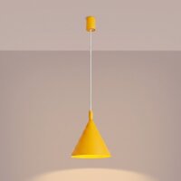 Pendelleuchte Stahl Gelb Modern E27 Ø24,5 cm rund