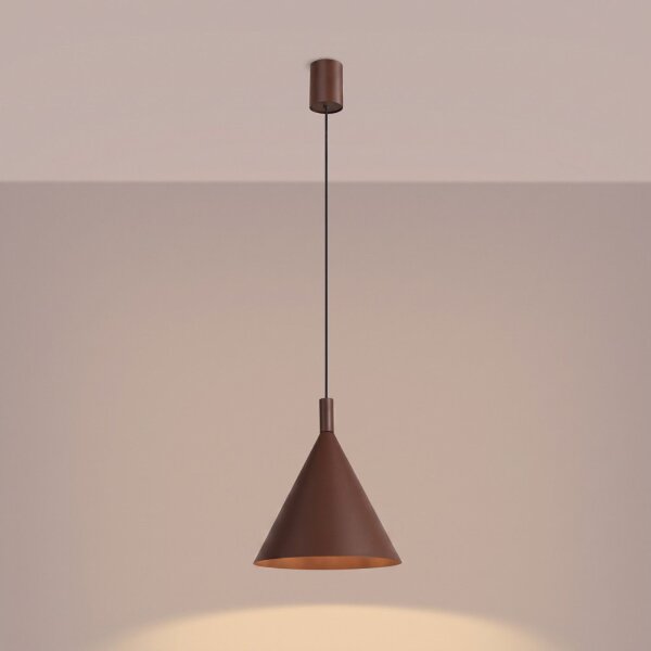 Pendelleuchte Stahl Braun Modern E27 Ø24,5 cm rund