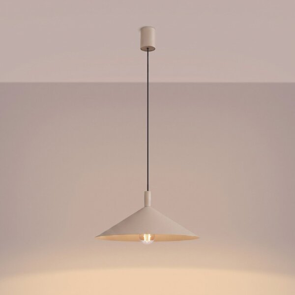 Pendelleuchte Stahl Taupe E27 Ø40 cm wohnlich rund
