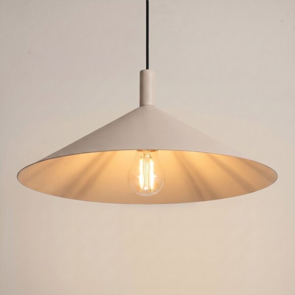 Pendelleuchte Stahl Taupe E27 Ø40 cm wohnlich rund