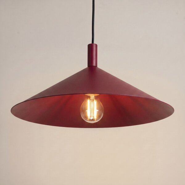 Pendelleuchte Stahl Burgund Modern E27 Ø40 cm rund