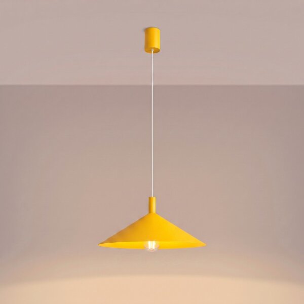 Pendelleuchte Stahl Gelb Modern E27 Ø40 cm rund