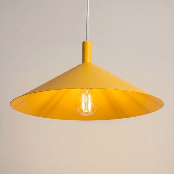 Pendelleuchte Stahl Gelb Modern E27 Ø40 cm rund