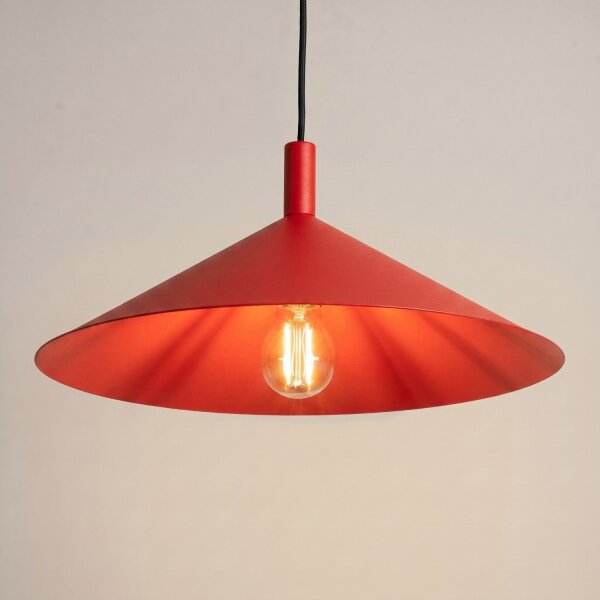 Hängelampe Stahl Rot Modern E27 Ø40cm wohnlich rund