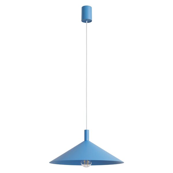 Hängelampe Stahl Hellblau E27 Ø40 cm wohnlich rund