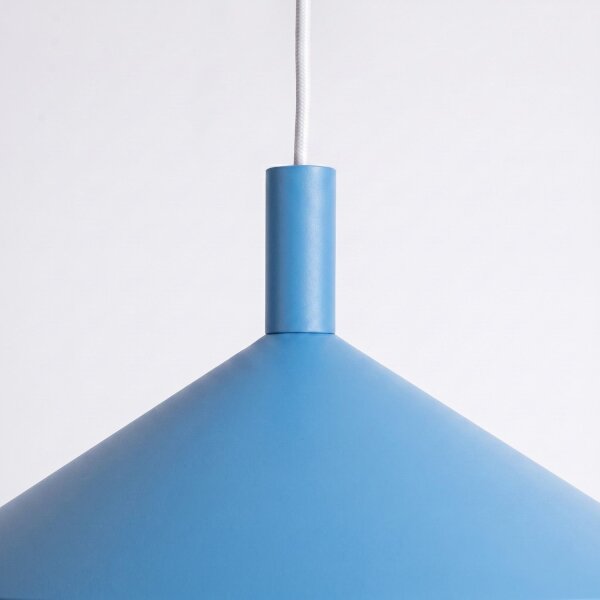 Hängelampe Stahl Hellblau E27 Ø40 cm wohnlich rund