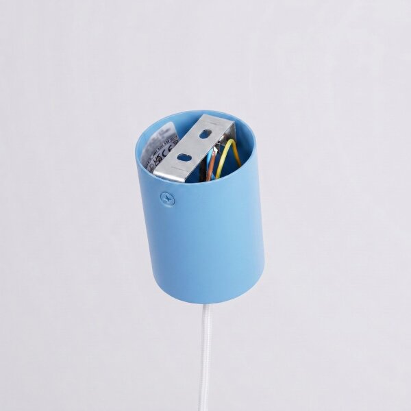 Hängelampe Stahl Hellblau E27 Ø40 cm wohnlich rund