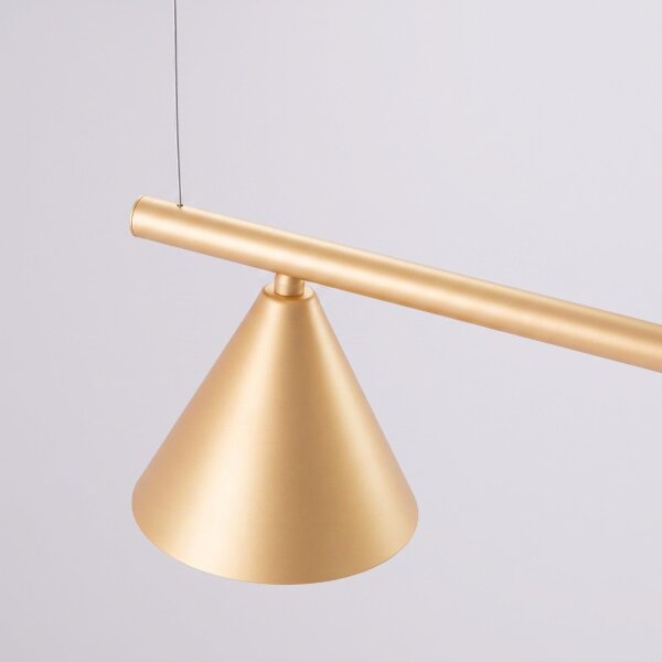 Pendelleuchte Stahl Gold 4-flammig E14 L:122 cm