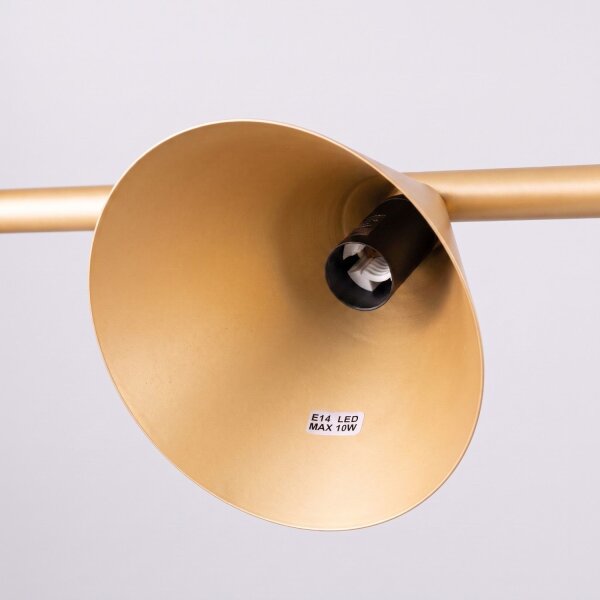 Pendelleuchte Stahl Gold 4-flammig E14 L:122 cm