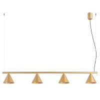 Pendelleuchte Stahl Gold 4-flammig E14 L:122 cm