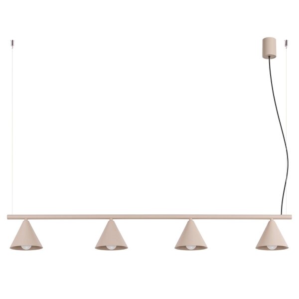 Pendelleuchte Stahl Taupe 4-flammig E14 L:122 cm Modern